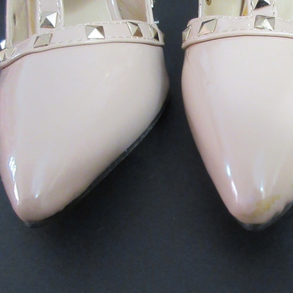 Jojo Cat Shoes Jojo Cat Blush Nude Strappy Studded Pumps Stiletto